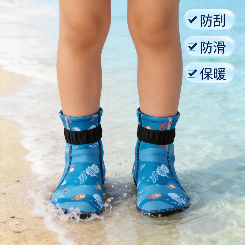 Children's Diving Socks 3mm Thickened Cold-Resistant Socks for Water Activities, Surfing, and Beach Use, Cut-Resistant and Thickened