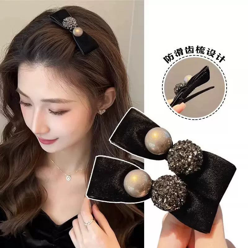 高级感珍珠发夹女春夏刘海夹侧边夹子前额碎发夹简约气质珍珠皮筋