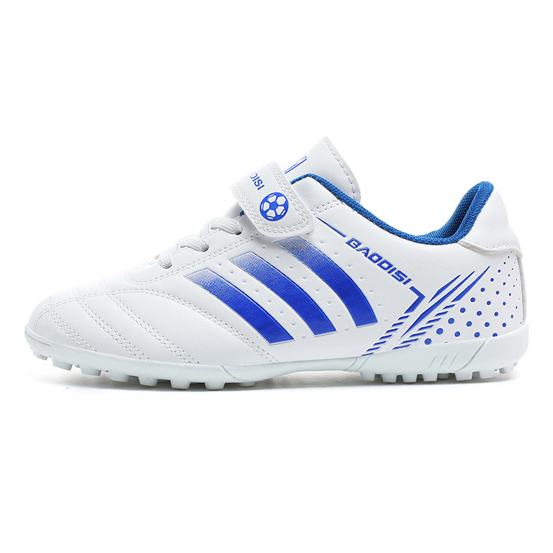 Zapatos de fútbol con hebilla mágica de fábrica zapatos de fútbol transfronterizos de primaria y secundaria para niños zapatos de fútbol transpirables casuales zapatos de entrenamiento de hierba de uñas rotas