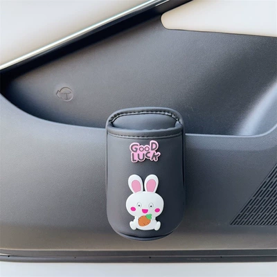 Car cup holder/beverage holder, Car Cartoon Zodiac Storage Box for the - mao-rabbit-black-tea-cup-storage-bucket