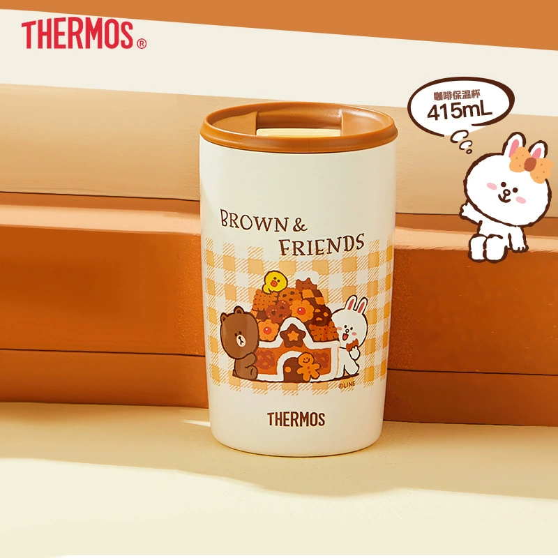 Термокружка (Thermos) серия «Biscuit» — портативная 350–520 мл, дизайн Line Friends