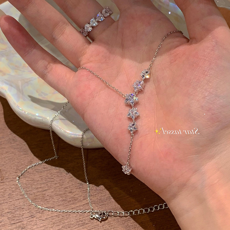 Star necklace plating real gold