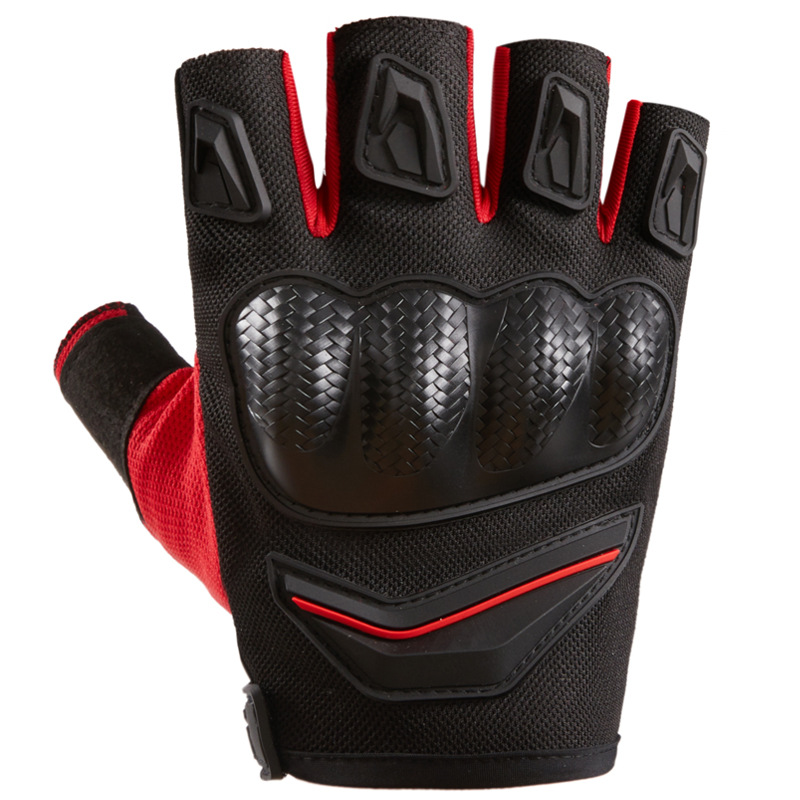 Woven Shell Racing Gloves, Summer Motorcycle And Off-road Protective, Anti-slip, Sports, All-season, Anti-fall, Half-finger, Men's Style_desvips.com