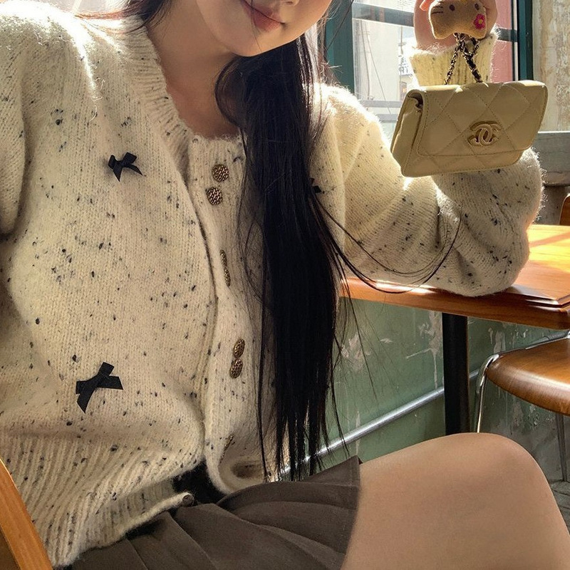 小香風ニットセーター レディース 春秋冬新作 セーターコート ハイストリート ニッチ カーディガン 若見えトップス インスタ映え|undefined