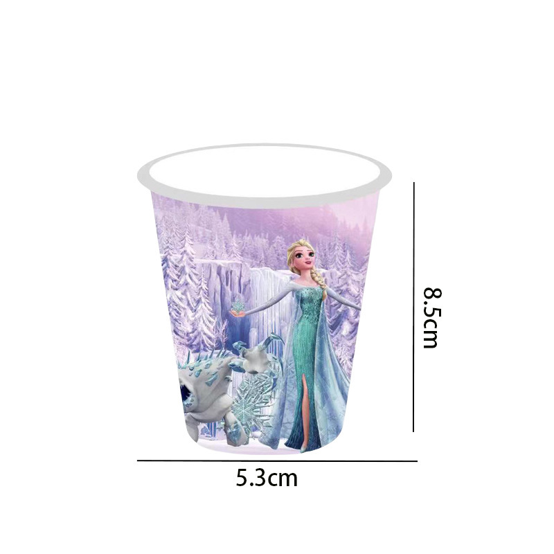 アナと雪の女王のテーマの誕生日パーティーの装飾食器セットフラグ吊り下げ使い捨て紙皿ティッシュテーブルクロス|undefined