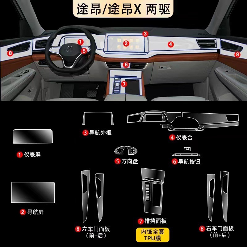 Trim Decal — Volkswagen Car interior film - 21-24-full-set-2wd