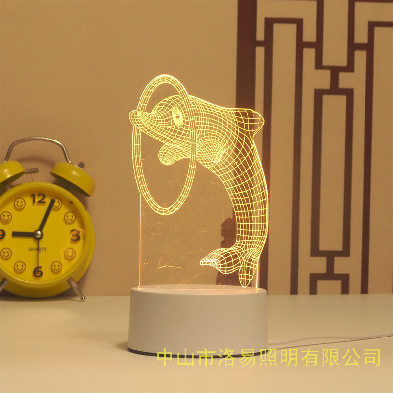 3D lámpara de noche acrílica atmósfera regalos de cabecera atmósfera lámpara de evento regalos al por mayor DIY lámpara de escritorio ideas de Navidad