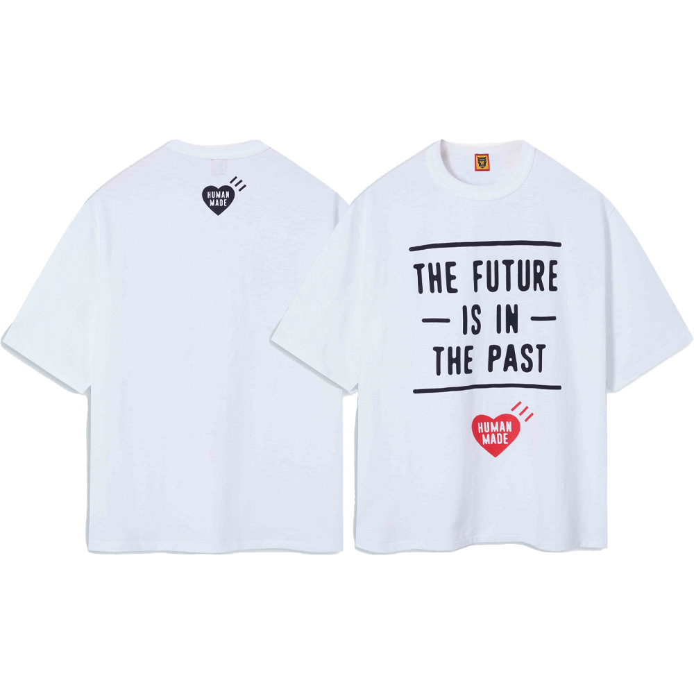 Marca de moda japonesa de bambú pesado algodón suelto pareja de hombre y mujer cilindro camiseta de manga corta media manga TEE