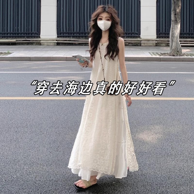 Ethnic white lace dress from Yunnan province