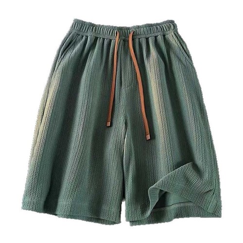 Direct Supply from Manufacturer Ice Silk Short Shorts for Men Summer Thin Cool Five-Pocket Shirts with Creased Texture Pants Cheap Basketball Shorts