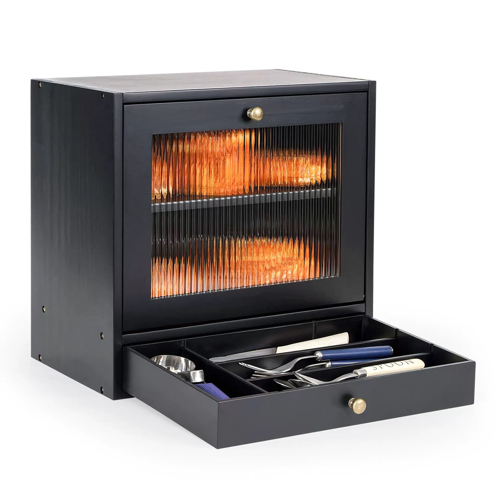 Деревянная бытовая коробка для хранения хлеба из цельного дерева коробка для хранения кондитерских изделий Двойная коробка для хранения хлеба с ящиком