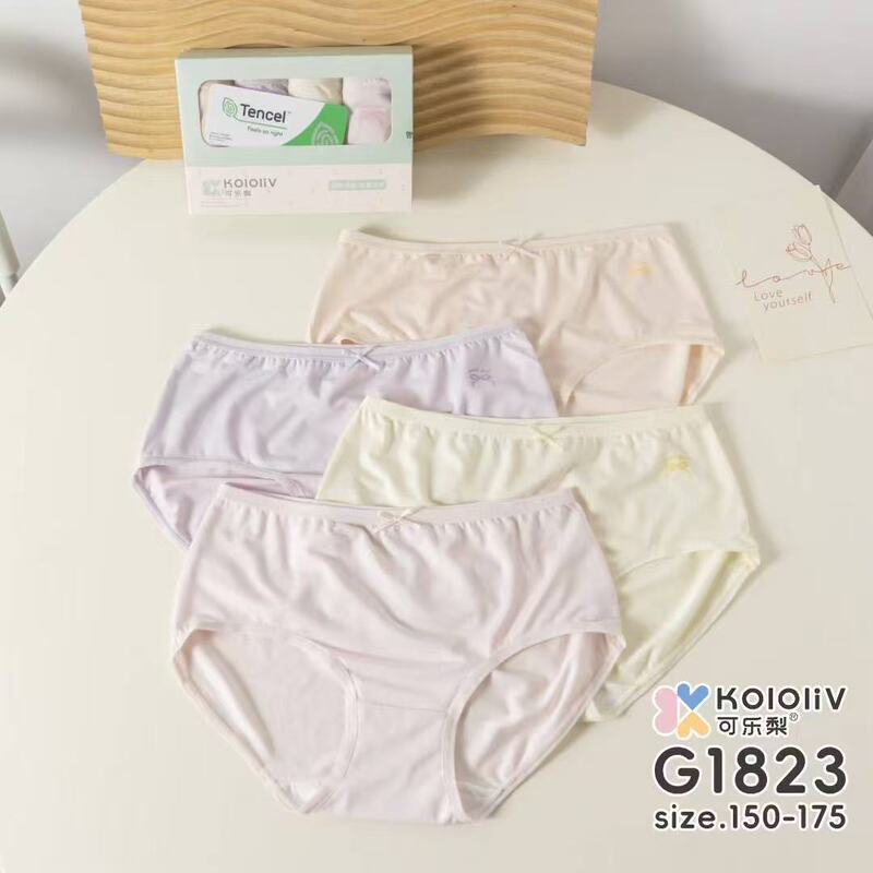 Coke Pear Panties Developmental Girls' Panties Mid-Waist Triangle Panties for Little Girls Junior High School Students Antibacterial Cotton Pants