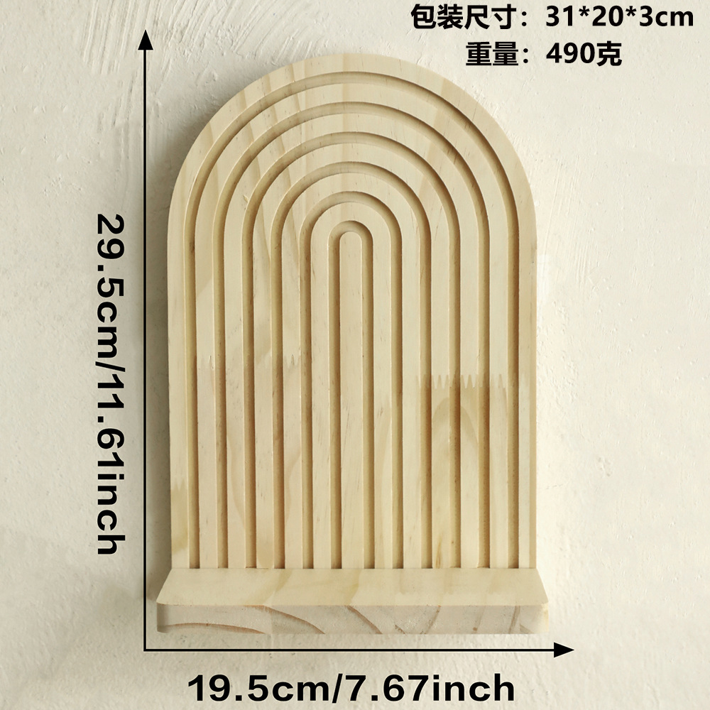 Nuevo producto transfronterizo roscado ovalado creativo estante de pared de madera maciza artesanía de madera decoración de sala de estar del hogar
