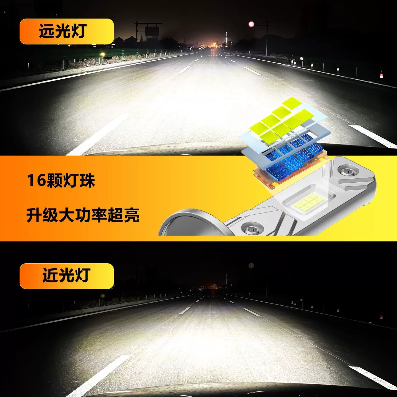 LED super bright bulb, headlights with laser, 12v, high power