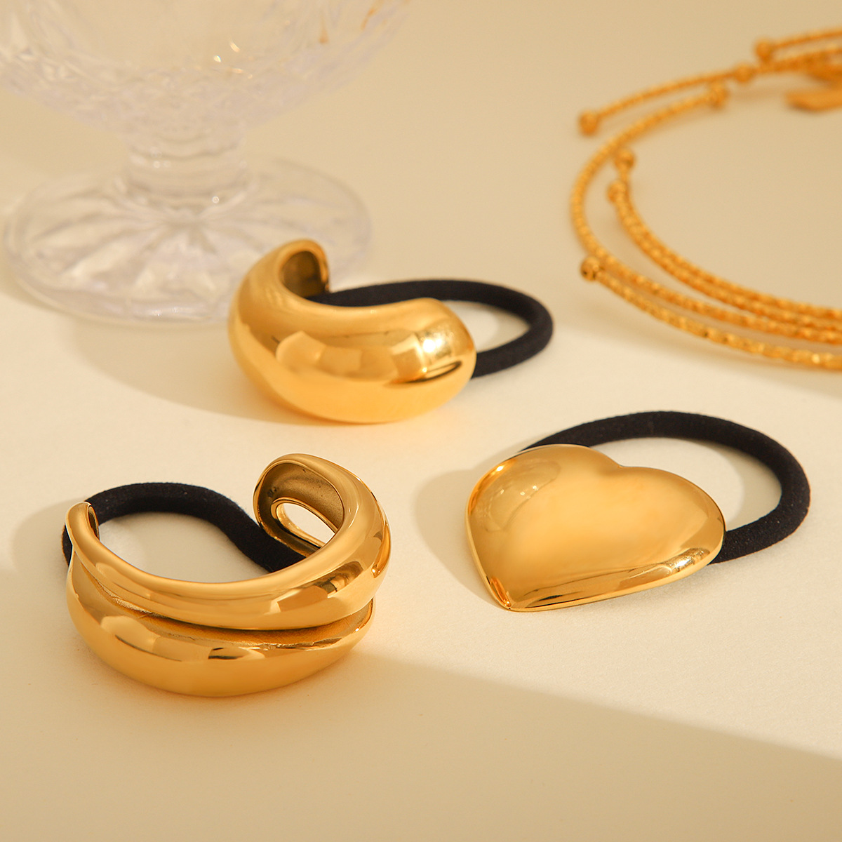 16g Weight Hair Tie Hair Accessories Type 1 Piece Quantity Holiday, Daily, Selfie Occasion Metal Material Heart Shape Pattern 2025 Spring and Summer, 2025 Autumn and Winter, All Seasons Season Women's Gender Plating Design Casual, Elegant, Lady Style Casual Elegant Lady Women's Heart Shape Metal Plating Hair Tie 1