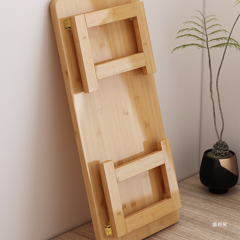Folding Low Tea Table for Home Use, Bamboo Tatami Bay Window Solid Wood Lazy Table, Japanese-Style Balcony