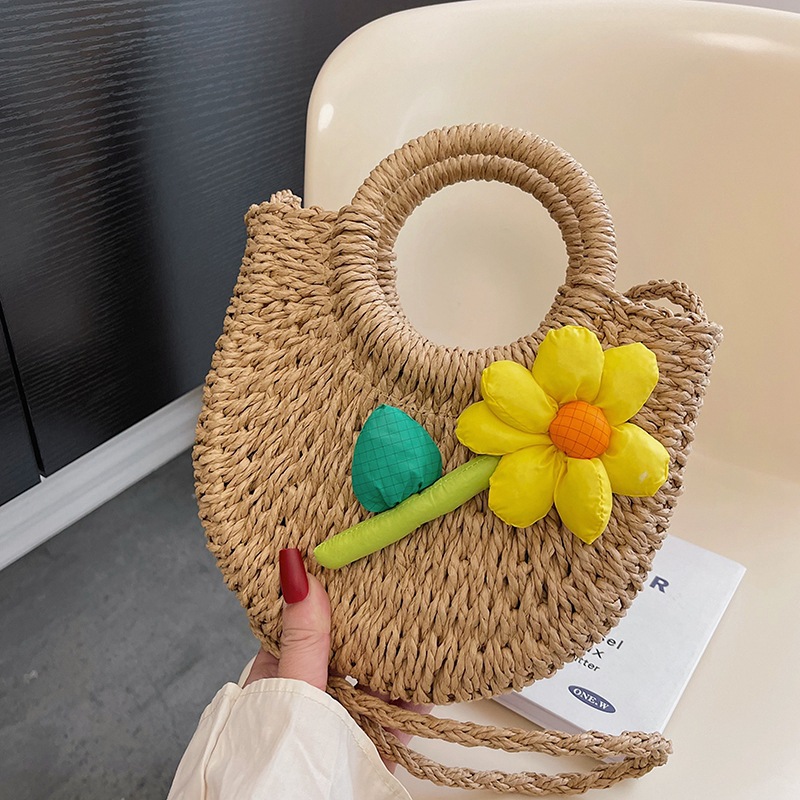 Beach ethnic woven one-shoulder bag