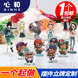 Star Acrylic Cartoon Ornaments Desktop Plate Double Insertion Cartoon Characters Double Layer Plate Photo Table Customization