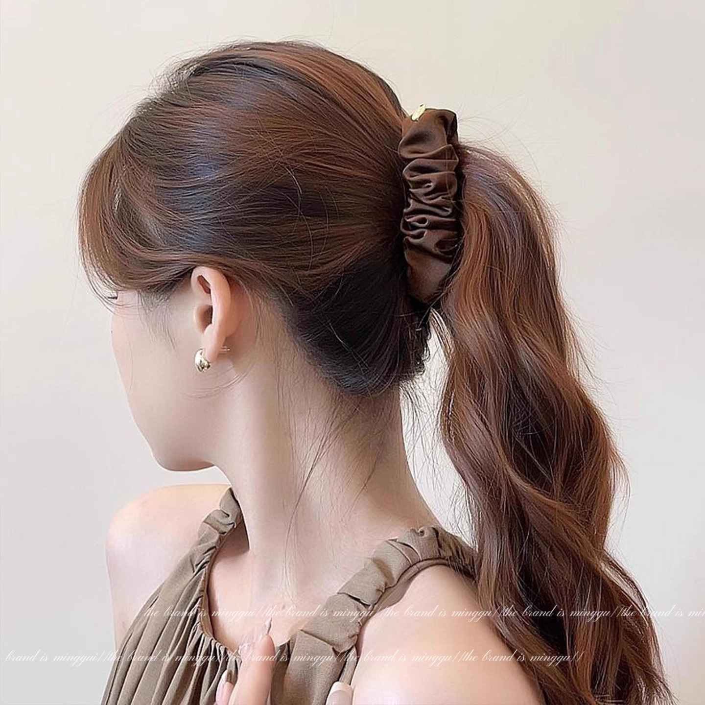 Temperamento coreano satén clip de agarre de cola de caballo femenino artefacto flojo natural plegado adornos de cabello salvajes fijos image 3