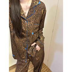 韩系豹纹设计感Kitty印花睡衣女款夏季2025舒适显瘦家居服套装ins