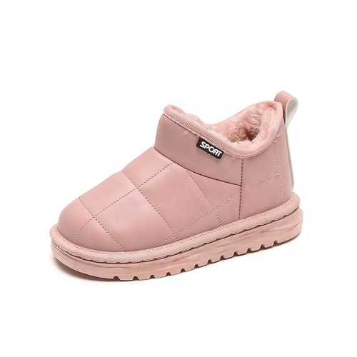 One-piece winter snow boots for children, new, thick and warm, for girls and boys, fur-lined, for babies and young children