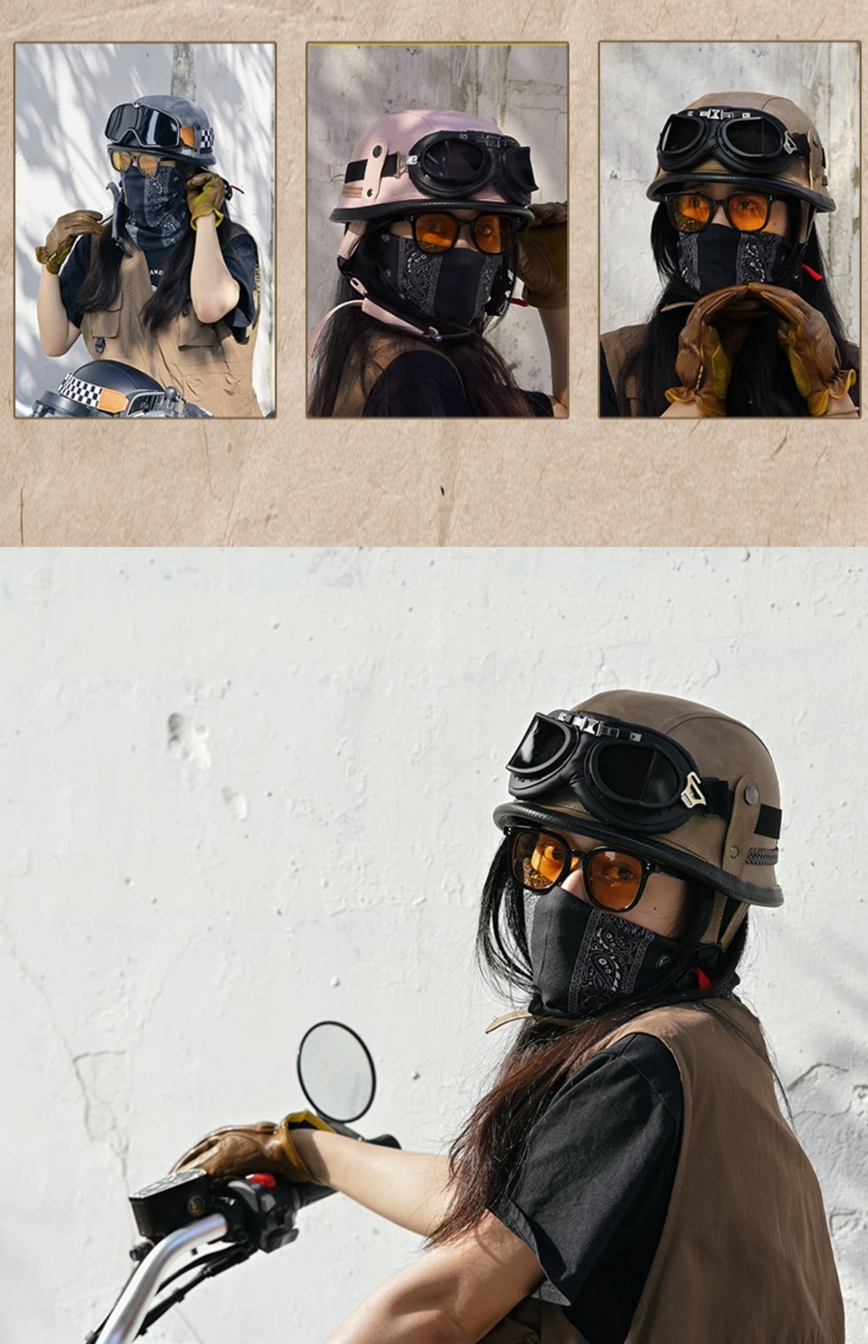 3C Certified German-Style Steel Helmet, Retro Military Safety Helmet, Gangster Chaos Helmet, Scooter Motorcycle Helmet