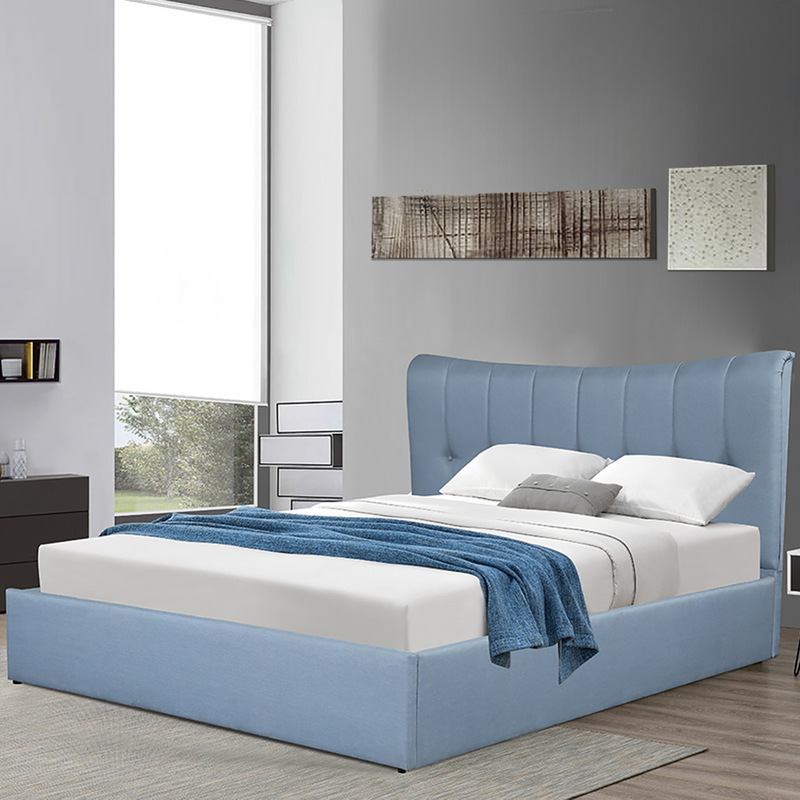 Foreign trade factory Nordic style bedside vertical pattern design air leather soft bed large size pneumatic bed