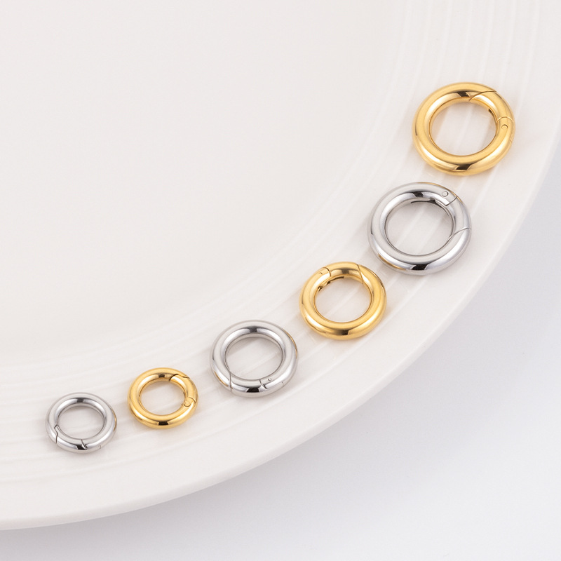 Jewelry Buckle Jewelry Making Type 304 Stainless Steel Solid Color Jewelry Buckle Metal Button
