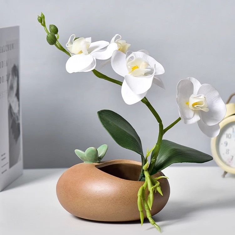 호접란 화이트 + 나비 세라믹 세면대