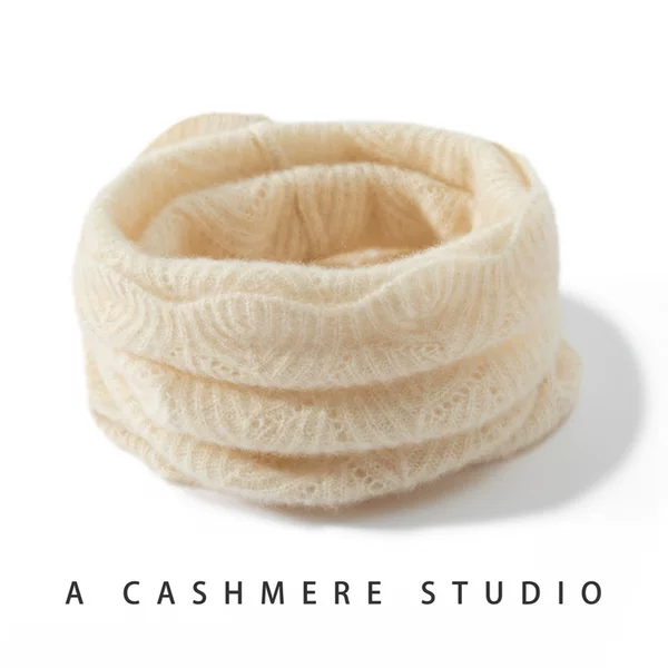Lukaisha Autumn and Winter 100% Pure Cashmere Neck Warmer for Women, Knitted Neck Protection, Warm Pullover Small Neck Scarf, Thin Fake Collar