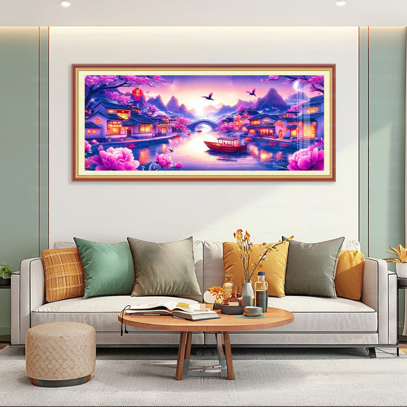 [Algodón importado] Mona Lisa Real Cruz de la noche de la luna-Jiangnan Dream nuevo estilo chino antiguo bordado decorativo