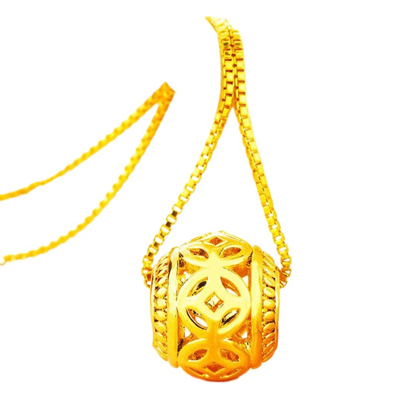 Arena de terciopelo oro imitación 24K oro hueco moneda suelta perlas colgante Vietnam arena oro luantong antiguo francés perlas COLLAR COLGANTE