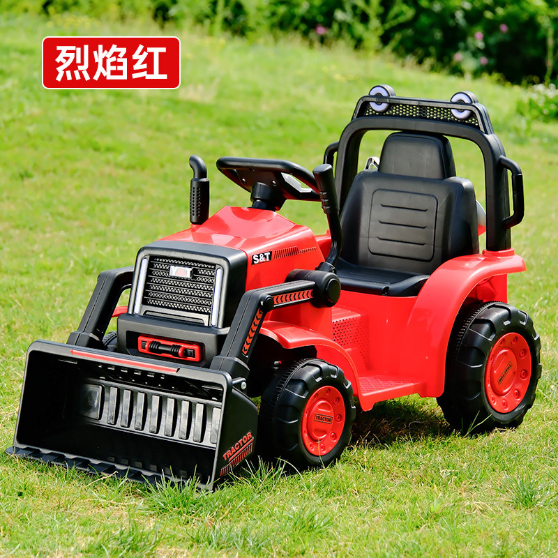 Bulldozer eléctrico para niños con cabina para bebés, excavadora recargable de juguetes de cuatro ruedas, vehículo de ingeniería de control remoto image 8