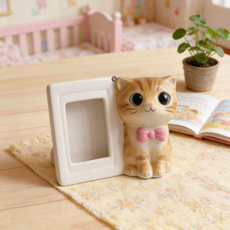 Three-Dimensional Desktop Ornaments Household Ceramic Photo Frame Export Ceramic with Photo Frame Kidsren's Pet Photo Photo Commemoration