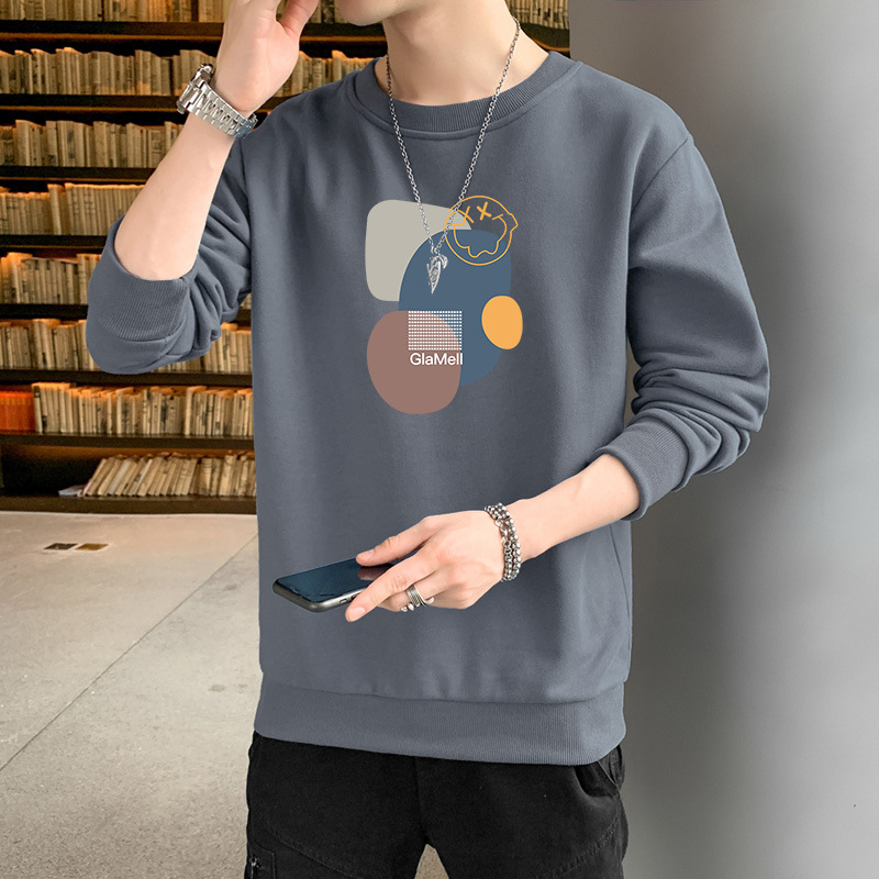 【加绒可选】2024新款秋装春季长袖T恤男卫衣打底衫男士圆领套头