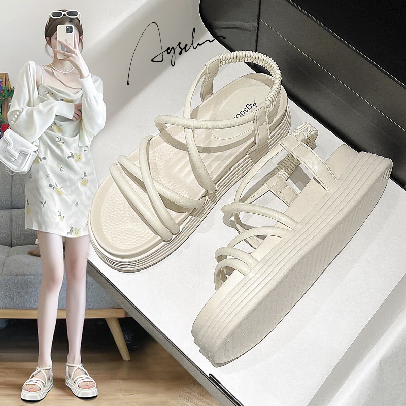 Augusto sandalias romanas para mujeres 2023 verano nuevo estilo de hadas estilo francés plataforma de alta calidad zapatos de playa moda