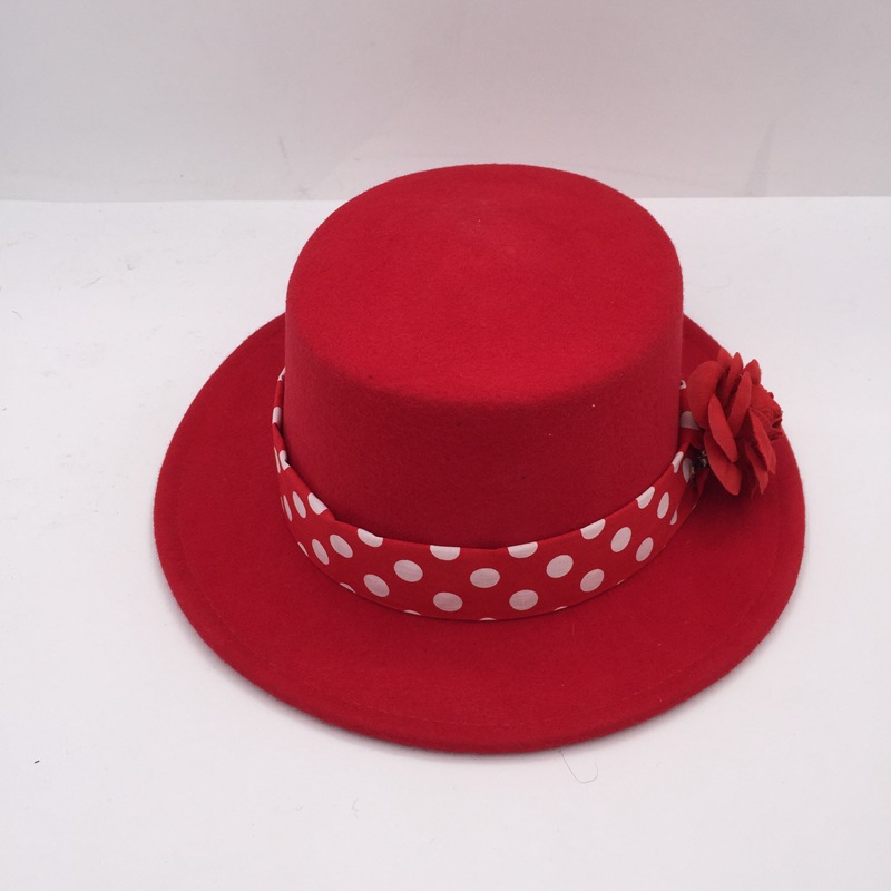 Red Wool Tweed Hat 3