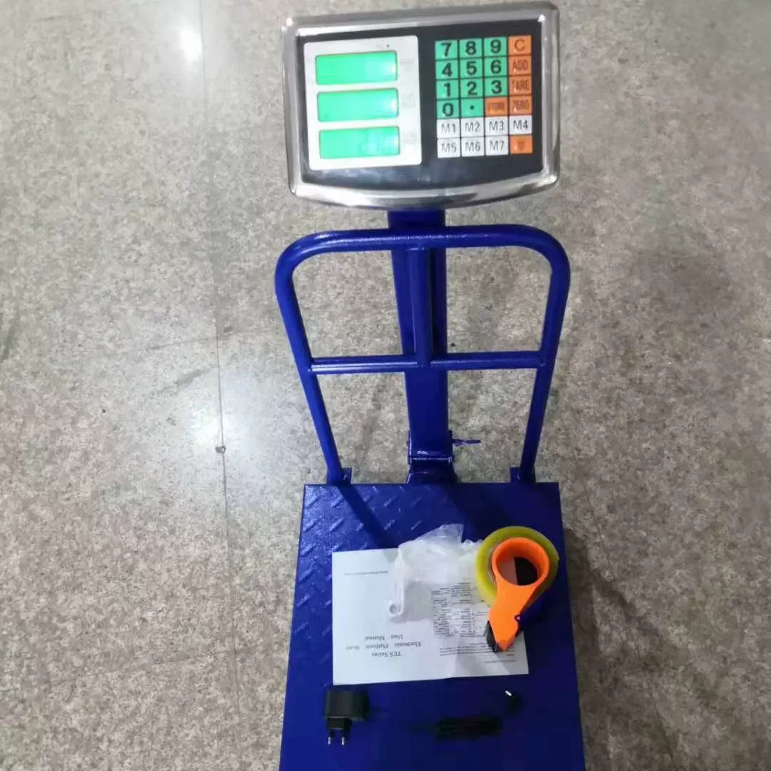 英文版150kg/300kg/500kg带护栏电子台称 电子计价台称台称电子秤