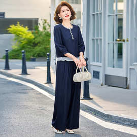 中老年人女装春秋小香风两件套妈妈洋气端庄衣服春季气质衬衫套装