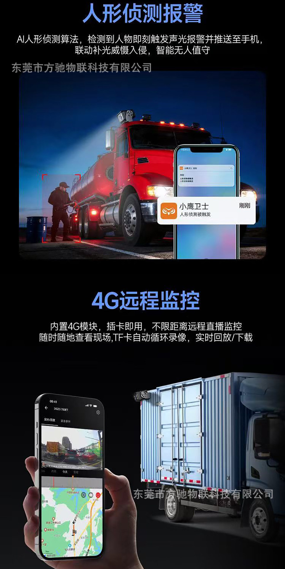 4G camera for buses and trucks, remote anti-oil theft warning, parking monitoring camera, GPS tracking