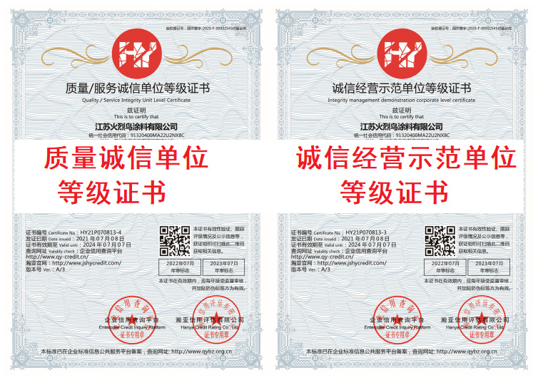 质量诚信单位等级证书诚信经营示范单位等级证书