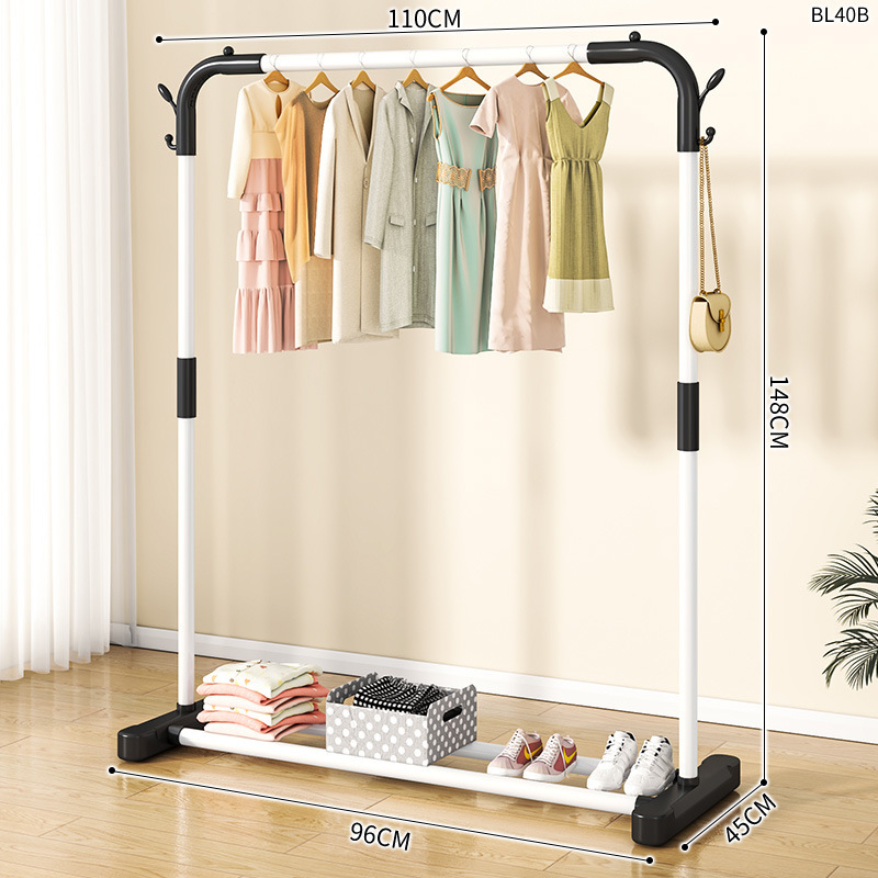 110CM 화이트 싱글 폴 더블 후크