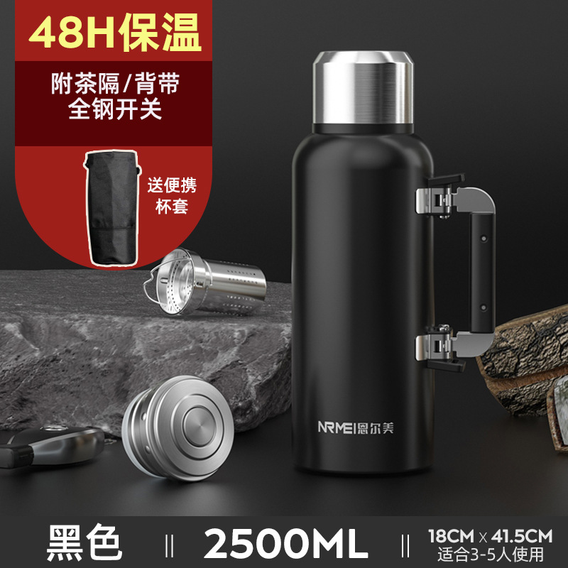 Gran capacidad 316L acero inoxidable taza de agua de aislamiento al aire libre hervidor de viaje separador de agua de té doméstico botella de agua caliente al por mayor