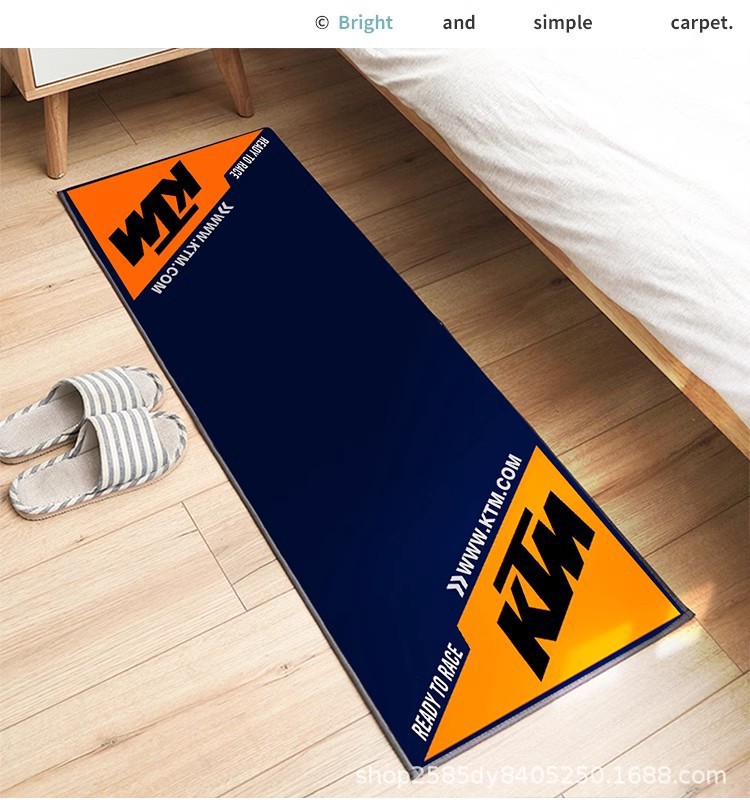Cross-Border Off-Road Motorcycle Display Special Mat Crystal Velvet Bedroom Bedside Blanket Decorative Advertising Logo Motorcycle Floor Mat