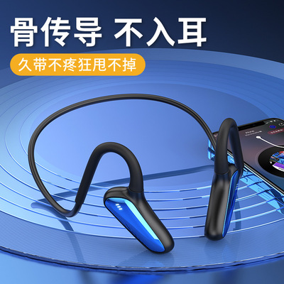 Bluetooth-гарнитура с костной проводимостью D8, беспроводная ушная гарнитура, сверхдлительное время автономной работы, спортивная гарнитура с шумоподавлением без вкладышей