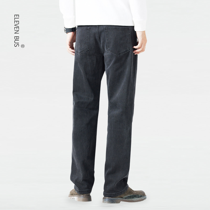 Capelli lisci di fabbrica di jeans da uomo neri puri slim slim quattro stagioni_voghion.com