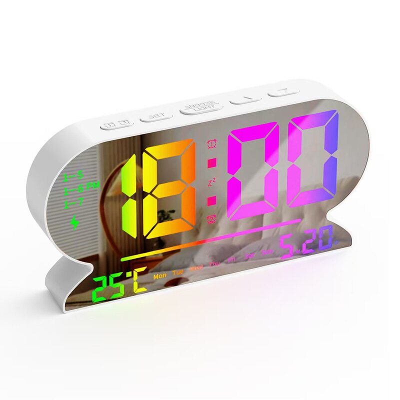 多功能跨境简约LED闹钟电子时钟学生小闹钟数字时钟声控温度钟|undefined
