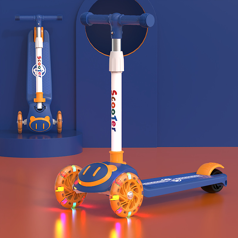 Spot de comercio exterior scooter al por mayor para niños tres en uno sentado y resbaladizo para hombres y mujeres, música para bebés, patinaje ligero