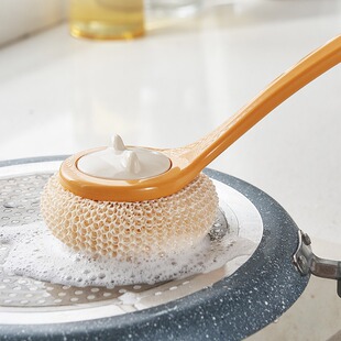 Cat long handle pot brush household kitchen washing pot washing artifact washing pot non-stick Oil Brush bowl decontamination cleaning brush