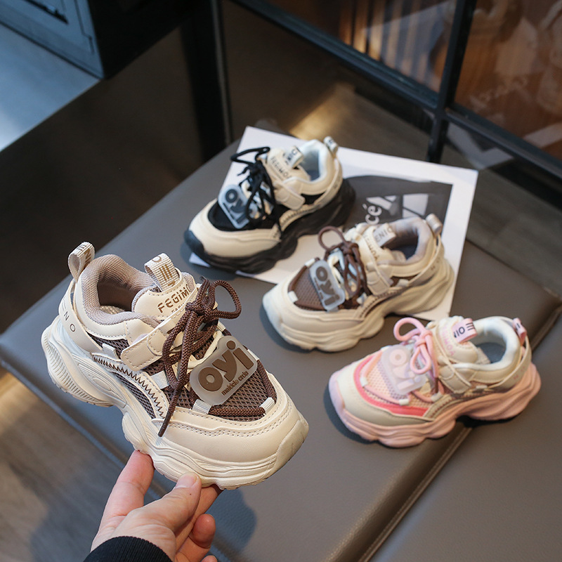 Zapatos para niños, nuevos modelos de primavera y otoño, zapatos deportivos para niños al por mayor, zapatos de malla transpirable para niños, zapatos para correr al aire libre, zapatos de papá para niñas, zapatos de moda